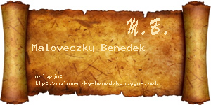 Maloveczky Benedek névjegykártya